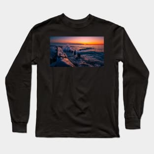 Sunset on the Shores of Lake Michigan Long Sleeve T-Shirt